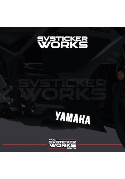 Yamaha Sticker 2 Adet Evrensel Tüm Zeminlere Ve Modellere Uyumlu Beyaz
