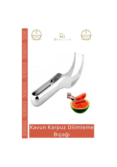 Dilimlemebıçağı Paslanmaz Çelik Mutfak Servis Sunum Pratik Meyve Kesici Kavun Karpuz Dilimleme Bıça Çok Renkli