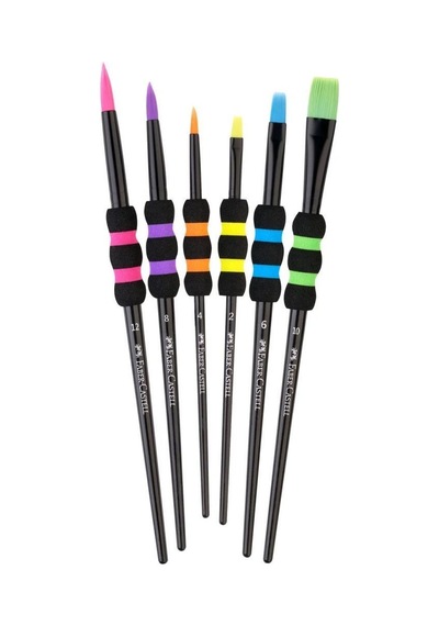 Faber-castell Soft Touch Fırça Seti 6 Lı Siyah