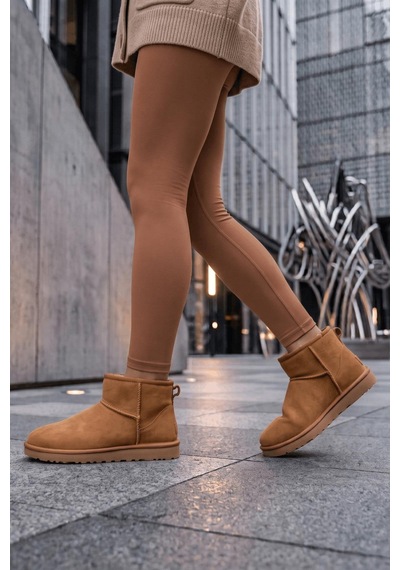 Neon Shoes Mini Süet İçi Kürklü İnce Taban Kadın Bot Taba