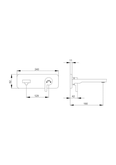 Eca Icon 102167601H-K Ankastre Sıva Üstü Lavabo Bataryası Tek Rozet