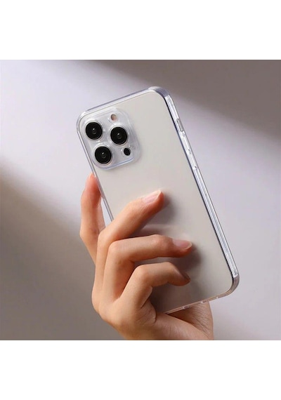 Apple Uyumlu iPhone 15 Pro Max Kılıf Şeffaf Kamera Korumalı Soket 3d