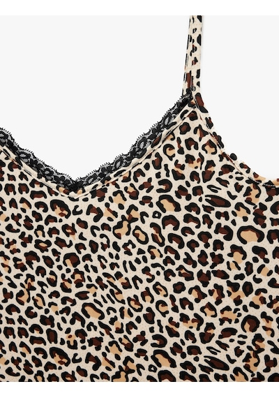Koton V Yaka Dantel Detaylı Leopar Desenli Askılı Pijama Üstü Leopar Desenli 6wlk90006mk Leopar Desenli Koton V Yaka Dantel Detaylı Leopar Desenli Askılı Pijama Üstü Leopar Desenli 6wlk90006mk Leopar Desenli