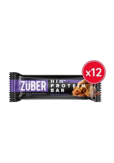 Züber Badem Ezmeli Yüksek Protein Bar 12 x 45 G Züber Badem Ezmeli Yüksek Protein Bar 12 x 45 G