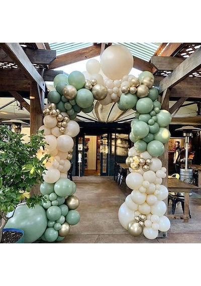 Deniz Kumu Pastel Ten Rengi Doğum Günü Ve Nişan Balon Zinciri Set