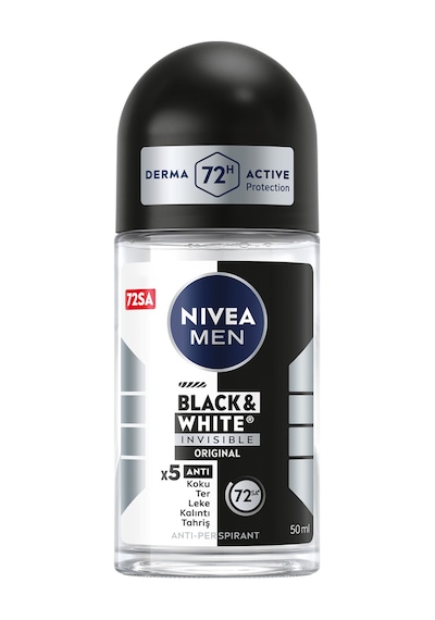 Nıvea Men Erkek Roll-on Deodorant Black&white Invisible Original 72 Saat Anti-perspirant Koruma 50ml