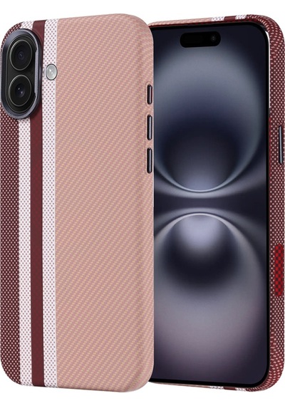 Apple iPhone Uyumlu 16 Plus Kılıf Ultra İnce Karbon Tasarımlı Ve Magsafeli Cabix Premium Kapak Gold