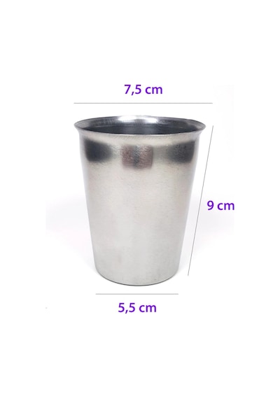 Hubrendy Tedarik 12 Adet Paslanmaz Çelik Krom Bardak 9 X 7,5 X 5,5cm 1