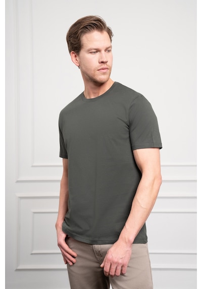 Erkek Haki Basic Bisiklet Yaka Dynamic Fit Pamuk T-shirt 25yc018004710 Haki Haki