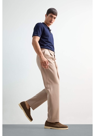 Defacto Straight Fit Pileli Cepli Düz Paça Kumaş Pantolon F7140ax25aubg315 Bej