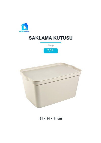 Keep Saklama Kutusu 2,3 L Kapaklı Ev Düzenleyici Çok Renkli