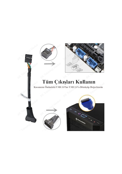 BK Teknoloji Usb 3.0 To Usb 2.0 Dönüştürücü Kablo BK Teknoloji Usb 3.0 To Usb 2.0 Dönüştürücü Kablo