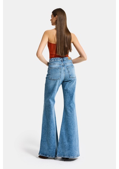 Itsbasic Kadın Mavi 4s6-4 Mry Flare Fit Komfort Kumaş Denim Jean