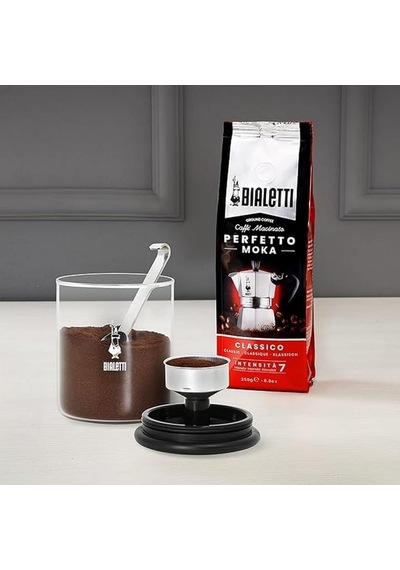 Kahve Saklama Kavanozu - 250gr - Silikon Contalı Hava Geçirmez Kapak - Paslanmaz Ölçü Kaşığı - Cam Kavanoz