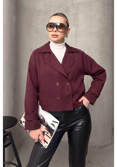 Olcay Kruvaze Oversize Ceket Bordo 8278