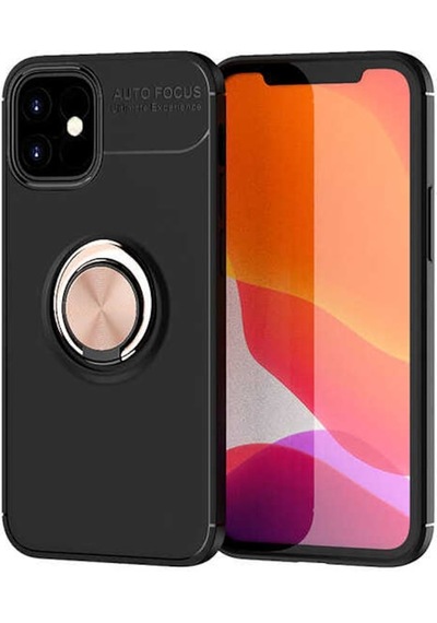 Apple Uyumlu iPhone 12 Mini Kılıf Yüzüklü Magnetli Ravel Case