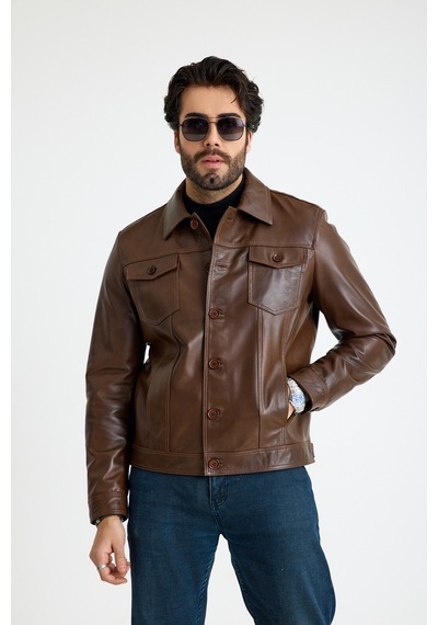 Franko Armondi Jean Model Reguler Erkek Deri Ceket E24-k-899-y Fındık