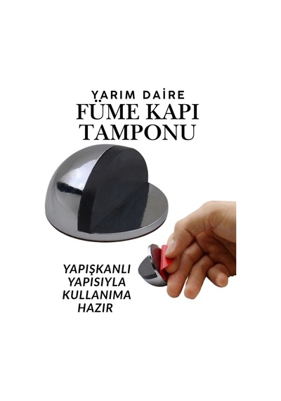 Füme Yarım Daire Yapışkanlı Kapı Tamponu Kapı Stoperi Metal Kapı Stopu Durdurucu Kapı Kolu Koruyucu