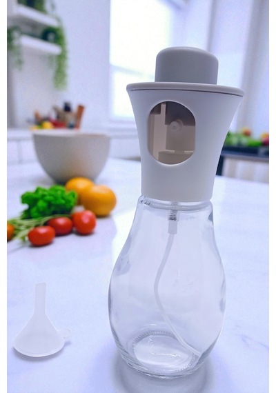 220 Ml Cam Şişe Sirkelik Çok Amaçlı Spreyli Yağdanlık Şeffaf