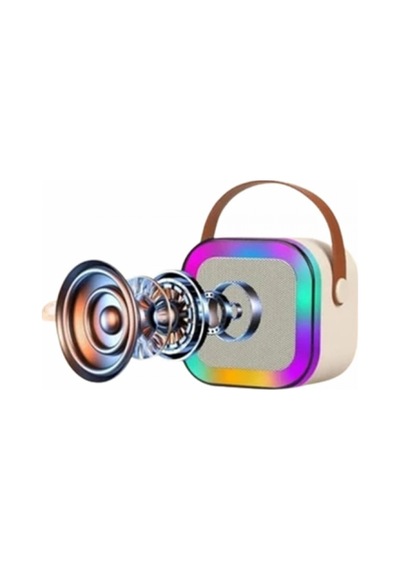 Kablosuz Karaoke Hoparlör Çift Mikrofonlu Bluetooth 5.0 Led Işıklı Taşınabilir Ses Sistemi