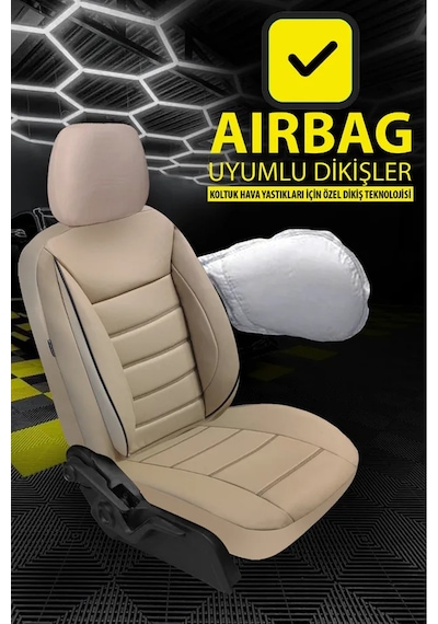 Ford Focus Titanium 1.0 Ecoboost 125 4 Kapı A/t 2019 Uyumlu Jet Deri Bej Oto Kılıfı Tam Set