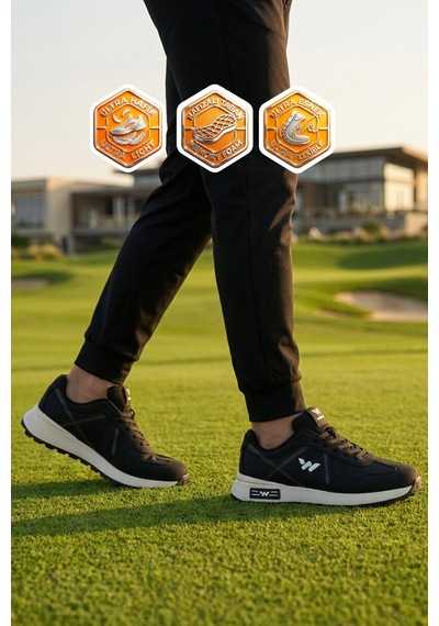 Walkway Siyah Hafızalı Taban Hafif Esnek Unisex Spor Ayakkabı Muveon M Siyah - Beyaz