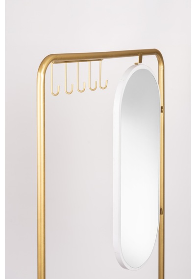 Aynalı Askılık Portmanto Ayakkabılık Kapı Girişi Vestiyer Ayakkabılık Puf Bench Gold