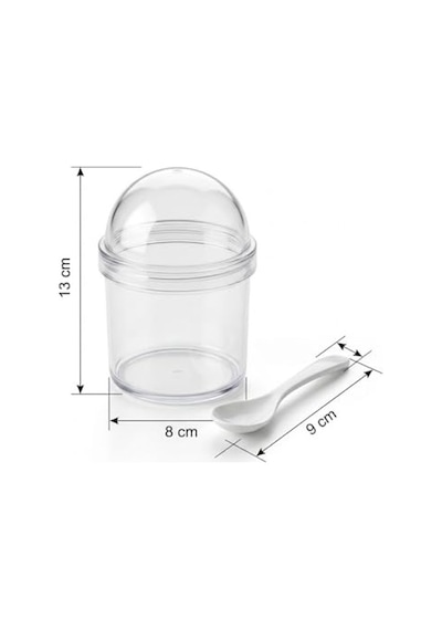 Kapaklı 4 Lü Baharatlık Seti Kaşık 13 Cm Yükseklik 8 Cm Genişlik Çok Amaçlı Baharat Ve Gıda Saklama Kutusu Diğer