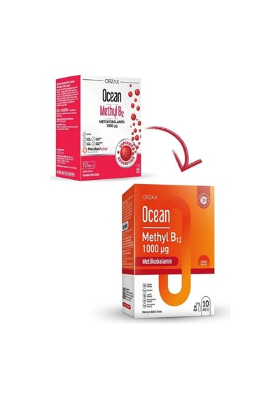 Orzax Ocean Methyl B12 1000 Mcg Sprey 10 Ml - Aktif B12 Vitamini İçeren Takviye Edici Gıda