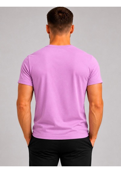 Axxel Erkek Pembe Pamuklu V Yaka Kısa Kollu T-shirt-d804