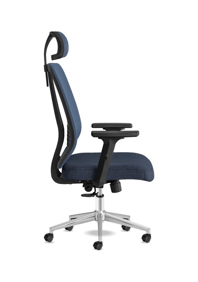 Spark Ofis Sandalyesi Baş Destekli Fileli Sırt Ergonomik Çalışma Koltuğu Mavi Diğer