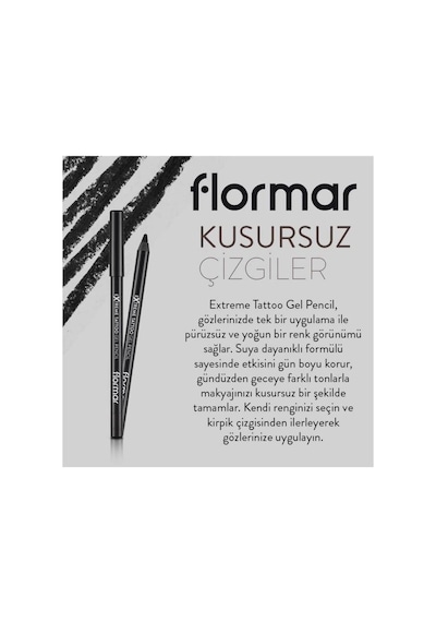 Suya Dayanıklı Jel Göz Kalemi Siyah -extreme Tattoo Gel Pencil-006 Onyx-8682536028882 00