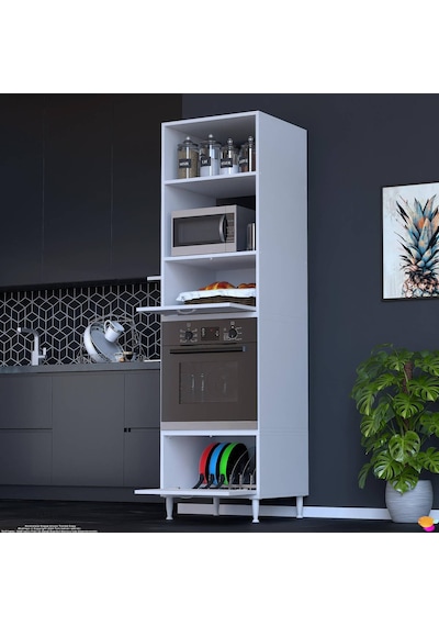 Eliusta Viramo Mikrodalga/ankastre Fırın Dolabı 2 Kapaklı Depolama Alanlı 60x217x56 Cm Modüler Dolap Beyaz Eliusta Viramo Mikrodalga/ankastre Fırın Dolabı 2 Kapaklı Depolama Alanlı 60x217x56 Cm Modüler Dolap Beyaz