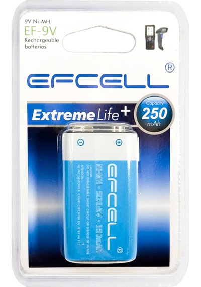 Efcell EF-9V 250 mAh Ni-MH 9V Şarj Edilebilir Pil