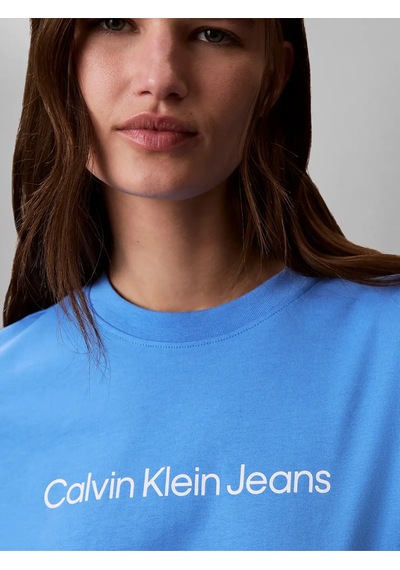 Calvin Klein A- Inst Logo Classıc, Cg1 Mavi Kadın T-shirt