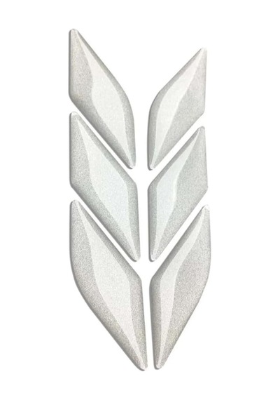 Araç Otomobil Motosiklet Bisiklet Reflektif Beyaz 6 Parça Çok Amaçlı 3d Sticker