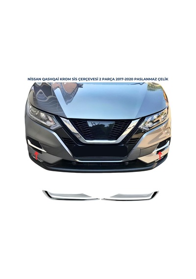 Ebal Otomotiv Nissan Qashqai Krom Sis Far Çerçevesi 2 Parça 2017 ve üzeri