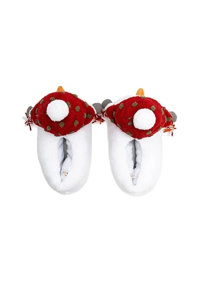 Twigy Snowman Kadın Hayvanlı Panduf Beyaz-kırmızı 36/41