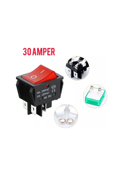 Mr-104-30 Geniş Kırmızı Işıklı Anahtar On-off 4p 30amper Kırmızı