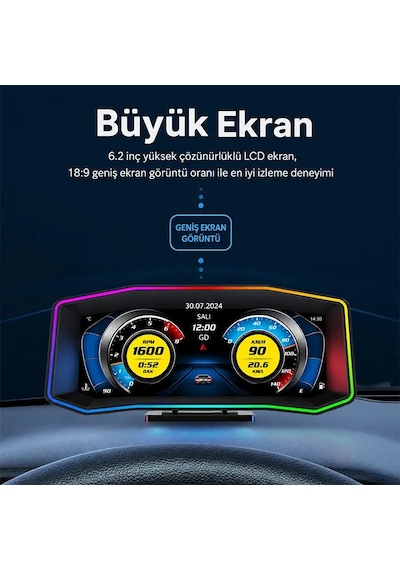 Ally P4 Obd2 + Gps Head Up Display Hud Dijital Hız Göstergesi- 5775 1