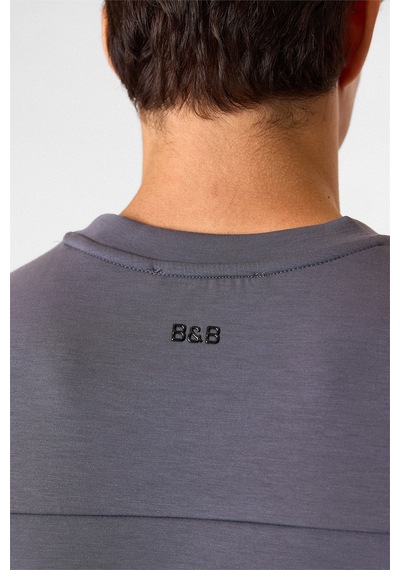 Backandbond Regular Fit Bisiklet Yaka Gri Sweatshirt