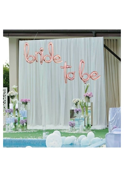 Bride To Be Imza Folyo Balon 10 Adet Rose Gold Balon 2 Adet 16 İnc Kalp Folyo Balon Canyon Rose