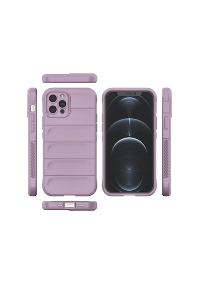 Apple  Uyumlu  iPhone 12 Pro Kılıf Optimum Silikon Mor