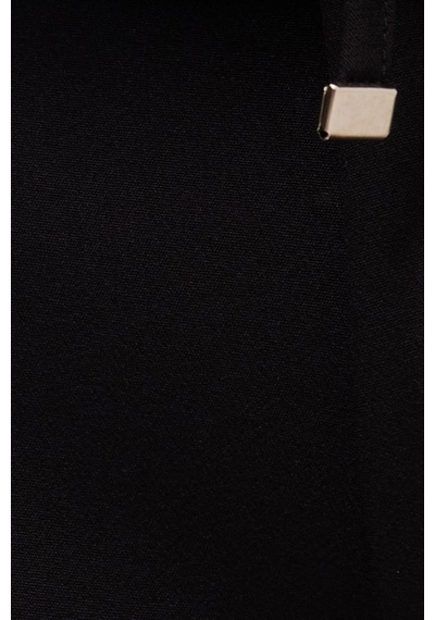 Tudors Erkek Slim Fit Dar Kesim Lastikli Bağcık Detaylı Siyah Pantolon-38236 Siyah