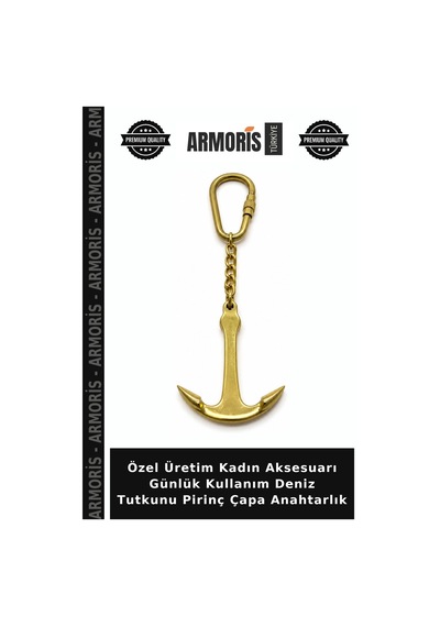 Özel Üretim Kadın Aksesuarı Günlük Kullanım Deniz Tutkunu Pirinç Çapa Anahtarlık