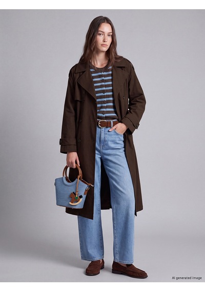 Lcw Modest Kahverengi Kuşaklı Kadın Gabardin Trençkot