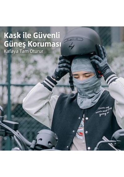 Rockbros Yazlık Buz İpek Balaklava Yüz Maskesi Siyah