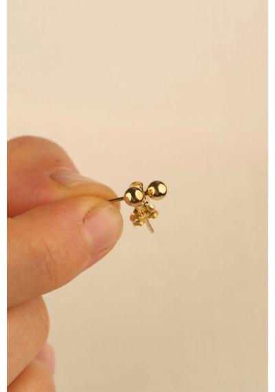 14 Ayar 2mm Top Altın Küpe