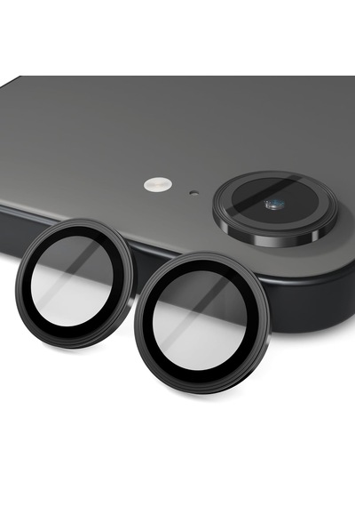 Forzacase Apple Uyumlu iPhone 16e İle Uyumlu Kamera Camı Lens Koruyucu Halka Seti - Fc381 Siyah