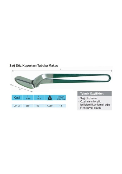 001-a Sağ Düz Tabaka Makas